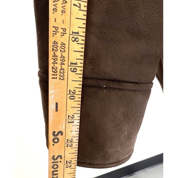PERRY ELLIS Medium Portfolio Mens Brown Faux Suede Fur Lined Winter Jacket - Picture 8 of 14